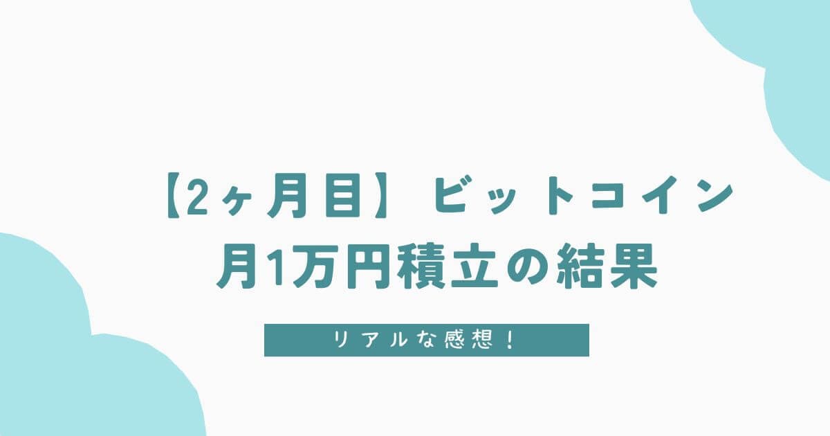 【2ヶ月目】ビットコイン月1万円積立の結果　リアルな感想